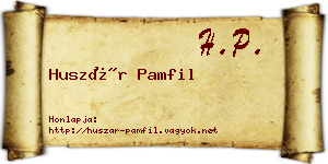 Huszár Pamfil névjegykártya